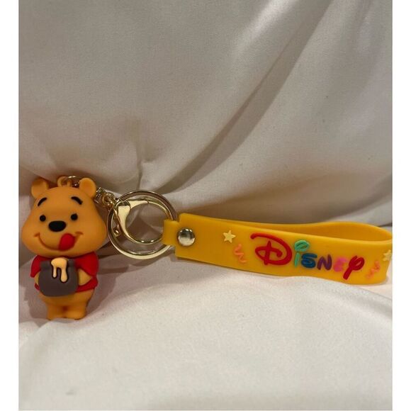 Disney Piglet & Pooh Figure Wrist Keychain Keyring Bag charm NEW 2 piece set! - Picture 7 of 7